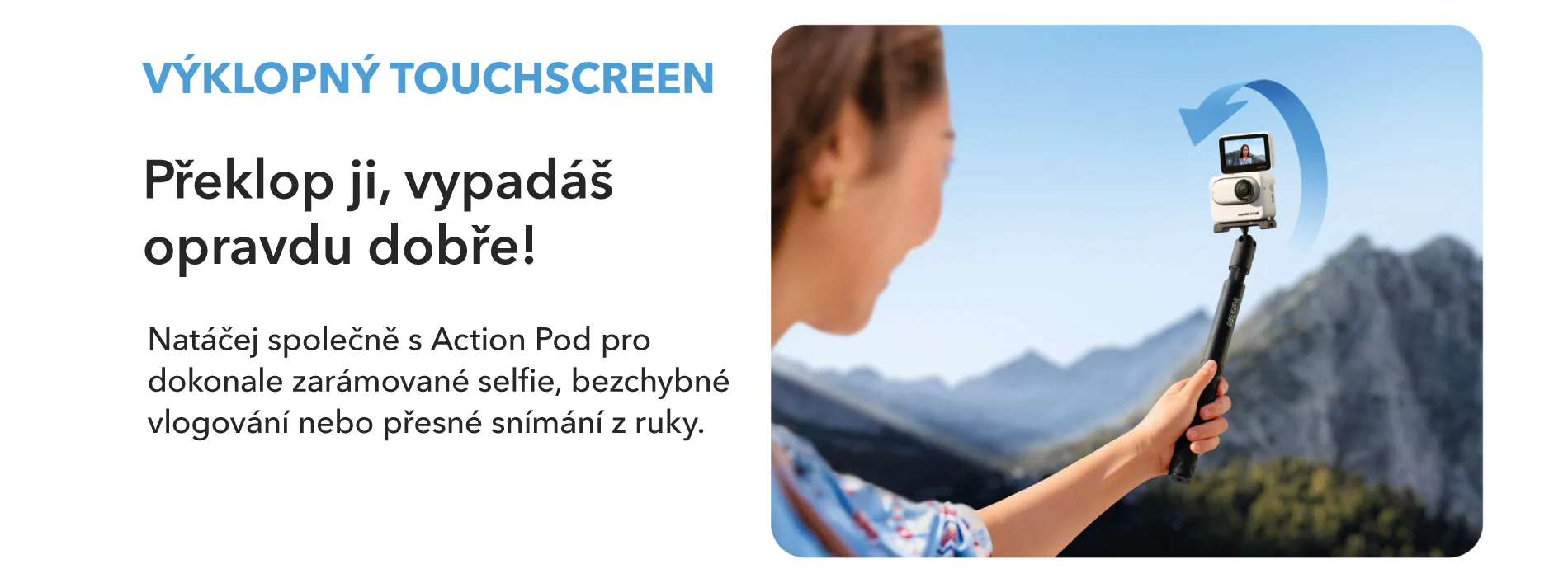 Insta360 Go 3s výklopný touchscreen